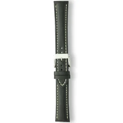 AREZZO Black Heavy Padded Stitched Calf Leather Watch Strap PC450/1