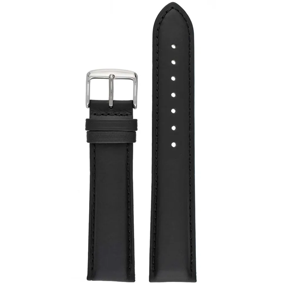 ASKEW Black Padded Leather Watch Strap WH890