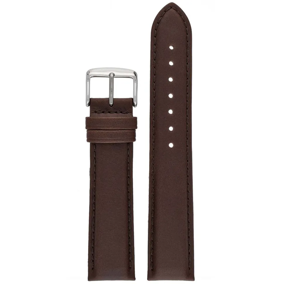 ASKEW Brown Padded Leather Watch Strap WH891