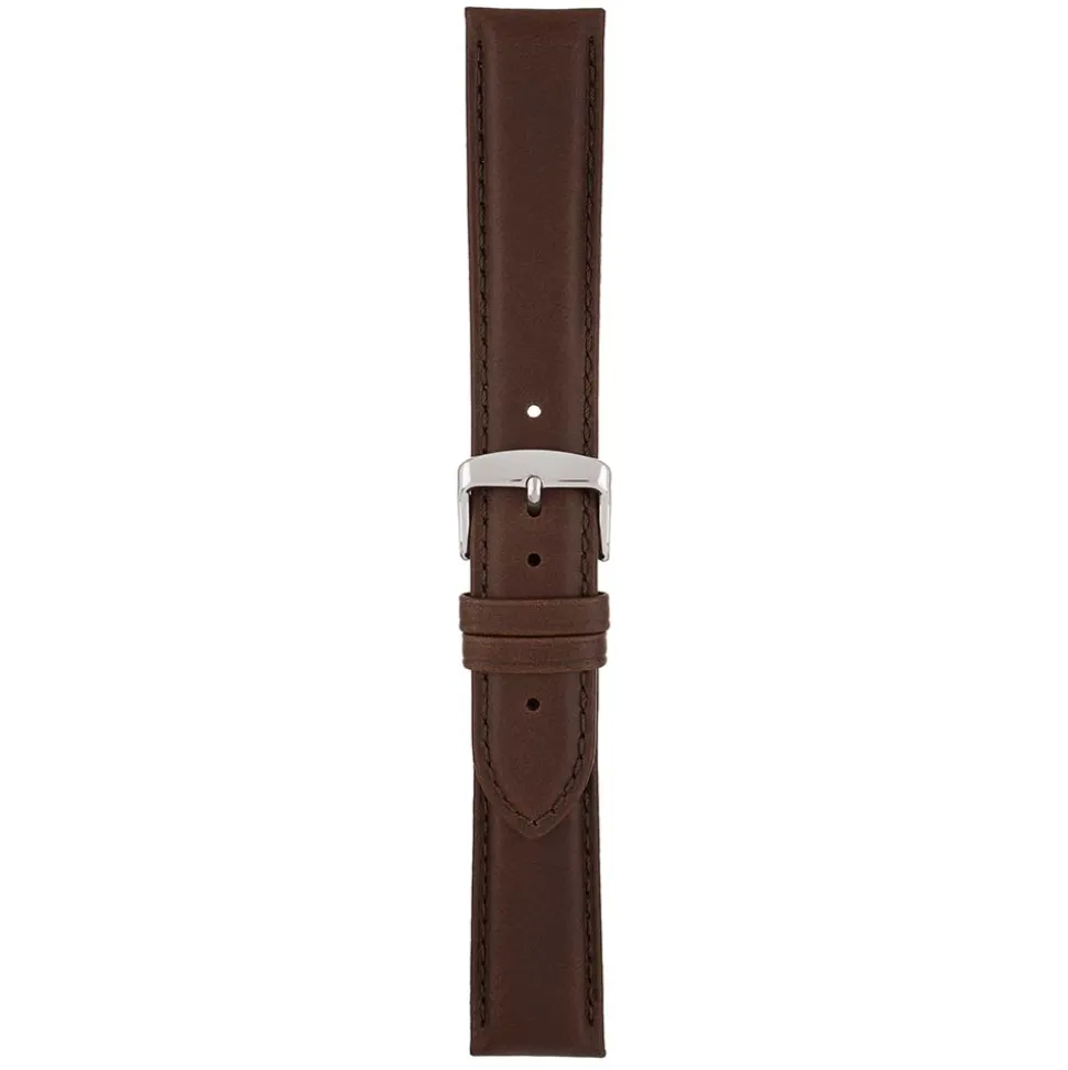 ASKEW Brown Padded Leather Watch Strap WH891