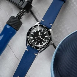 Bayswater | Handmade Two Stitch Cobalt Blue Leather Strap | TS.COB