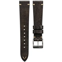 Bayswater | Handmade Two Stitch Rustic Black Leather Strap | TS.RUSBLK