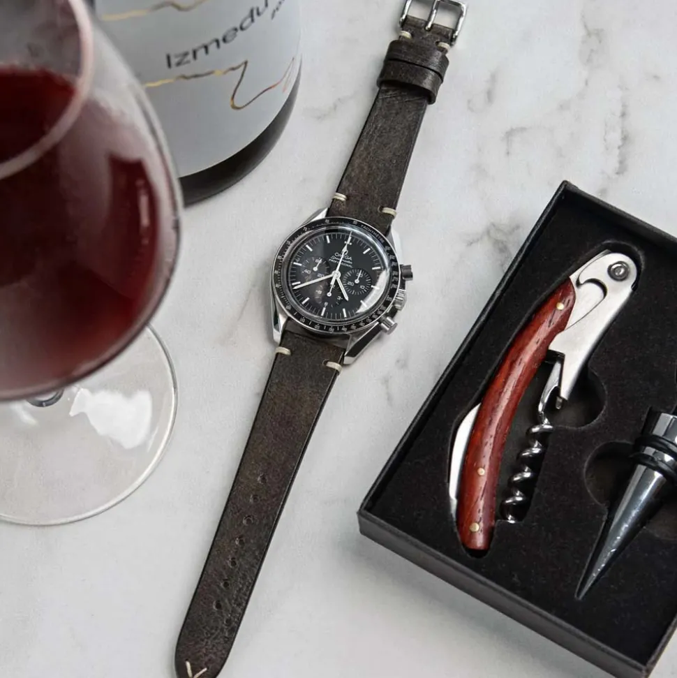 Bayswater | Handmade Two Stitch Rustic Black Leather Strap | TS.RUSBLK