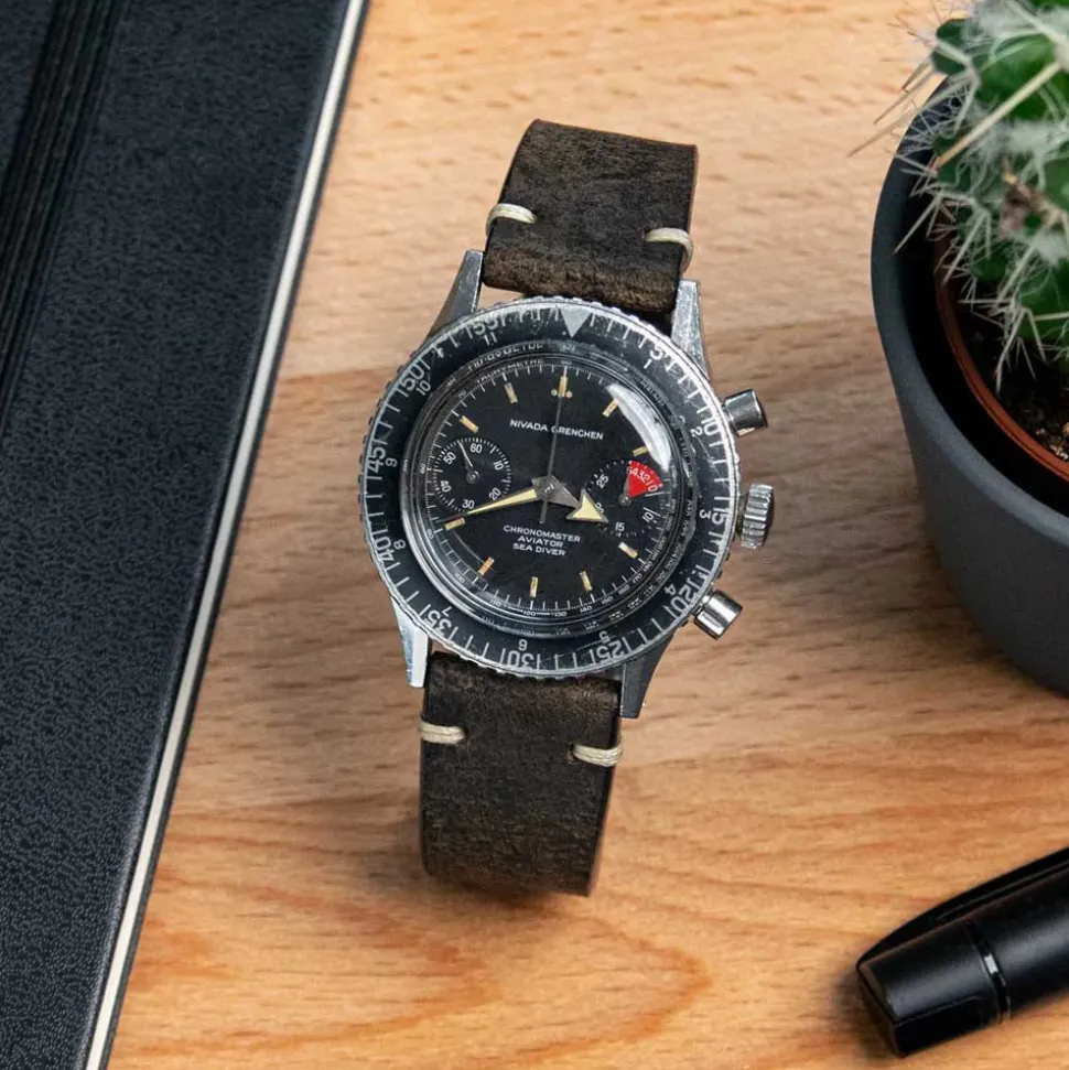 Bayswater | Handmade Two Stitch Rustic Black Leather Strap | TS.RUSBLK