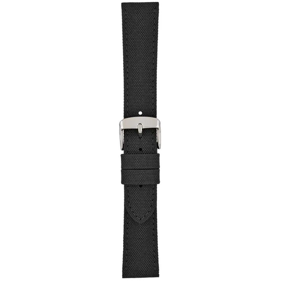 BROMPTON Black Fabric Watch Strap Stitched Edge WH660
