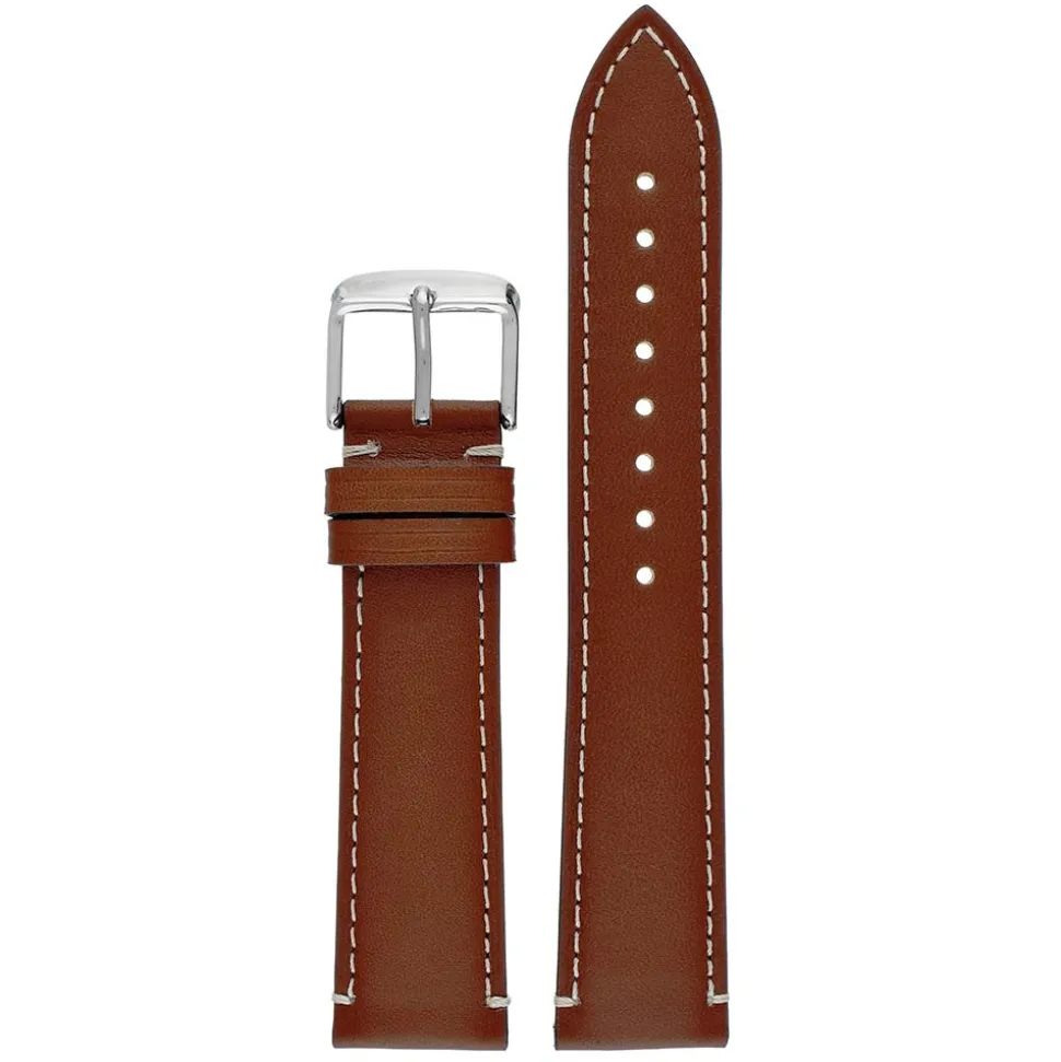 Brunswick | Brown Contrast Stitch Watch Strap | WH851