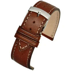 Brunswick | Brown Contrast Stitch Watch Strap | WH851