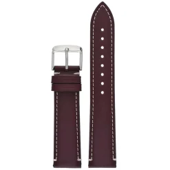 Brunswick | Burgundy Contrast Stitch Watch Strap | WH857