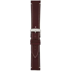 Brunswick | Burgundy Contrast Stitch Watch Strap | WH857