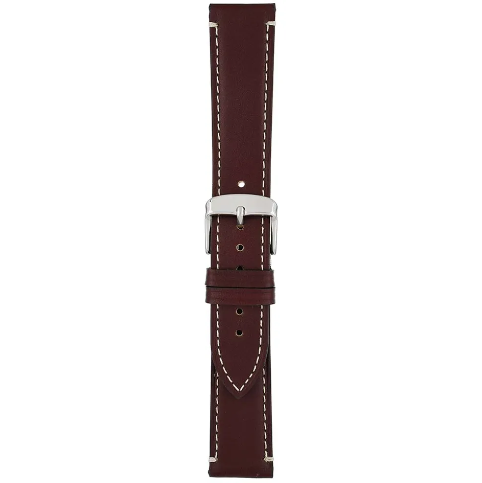Brunswick | Burgundy Contrast Stitch Watch Strap | WH857