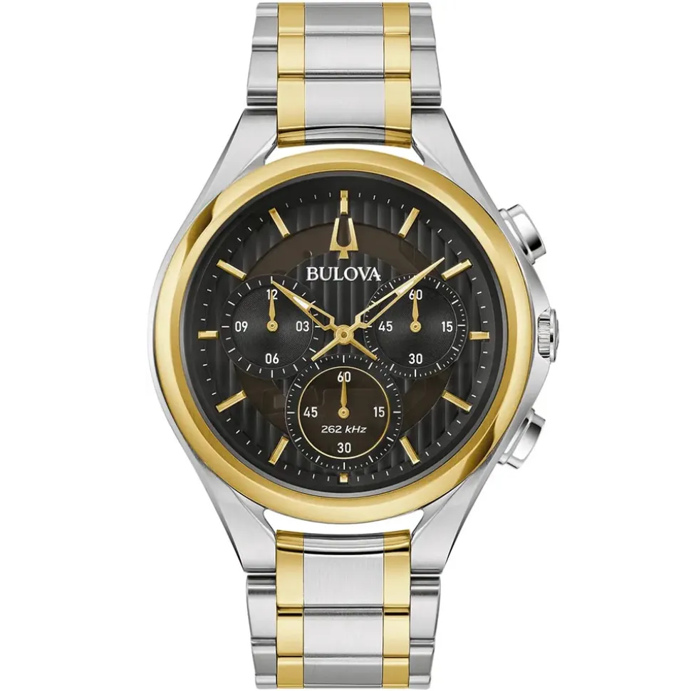 Bulova | Curv Chronograph Black Dial Watch | 98A301
