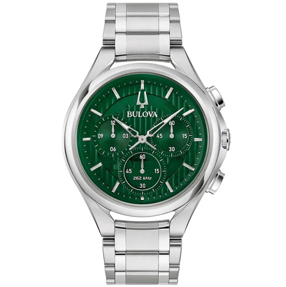 Bulova | Curv Chronograph Green Dial Watch | 96A297