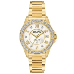 Bulova | Marine Star Gold Tone Diamond Dial | 98R235