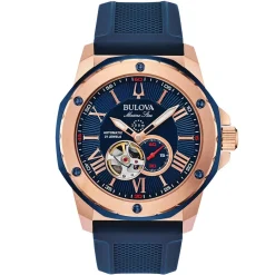 BULOVA – Marine Star Heartbeat Blue Silicone Strap 98A227