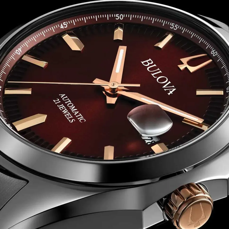 Bulova | Surveyor Burgundy Dial Watch | 98B422