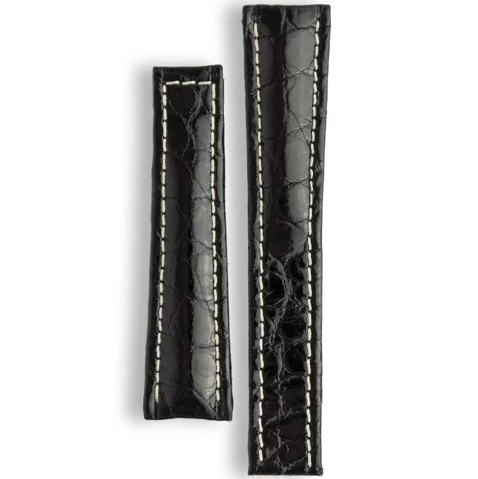 Calabria | Black Crocodile Compatible Strap to fit Breitling® & TAG Heuer® | PC255/1