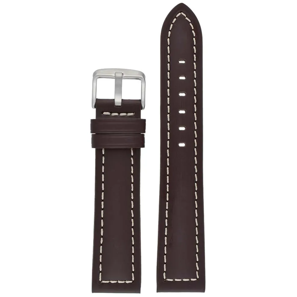 CAMBRIDGE Brown Modern Cut Edge Watch Strap WH805
