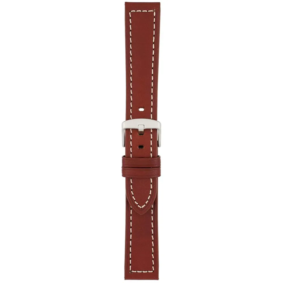 CAMBRIDGE Tan Leather Modern Cut Edge Watch Strap WH812