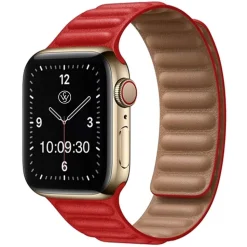 Camden | Red Magnetic Leather Strap to fit Apple Watch® | APL1101