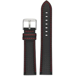 CARBON Black Carbon Fibre Grain Water Resistant Watch Strap WH647
