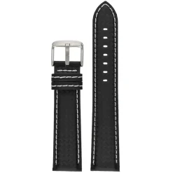 CARBON Black Carbon Fibre Grain Water Resistant Watch Strap WH644