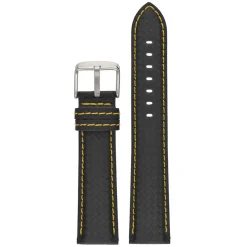 CARBON Black Carbon Fibre Grain Water Resistant Watch Strap WH649