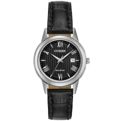 Citizen | Black Dial Women’s Leather Strap Watch | FE1081-08E