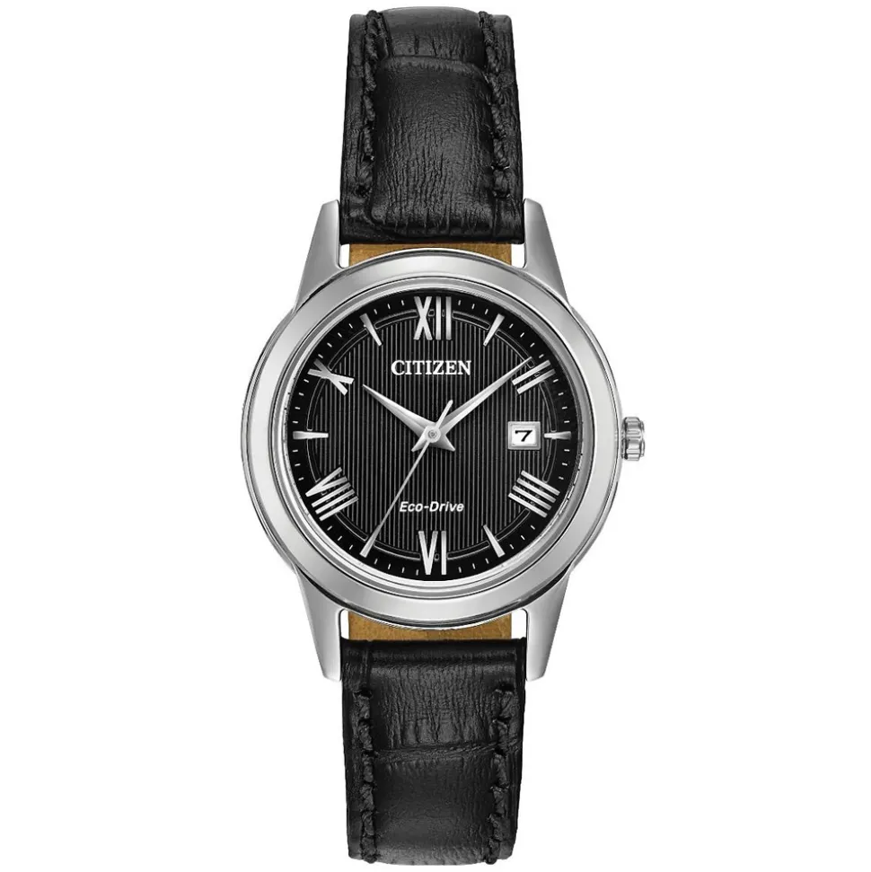 Citizen | Black Dial Women’s Leather Strap Watch | FE1081-08E