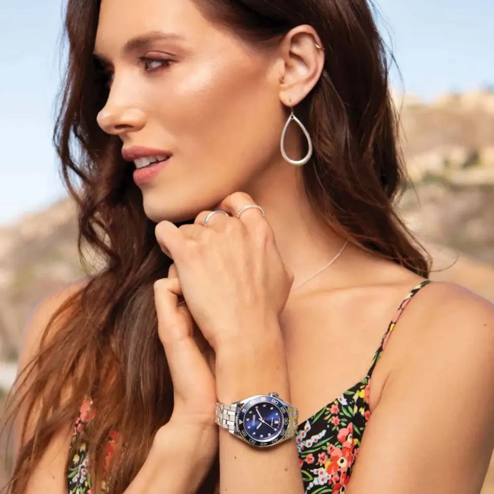 Citizen | Blue Diamond Dial Bezel Watch | FE6160-57L