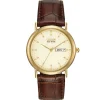 CITIZEN – Classic Gold Tone Leather Strap Watch BM8242-08P
