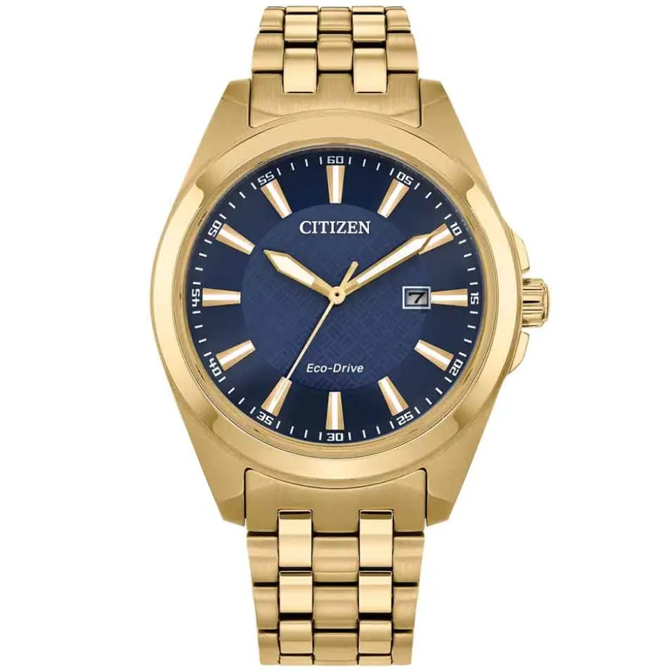 Citizen | Gold Tone Blue Dial Men’s Eco-Drive Watch | BM7532-54L