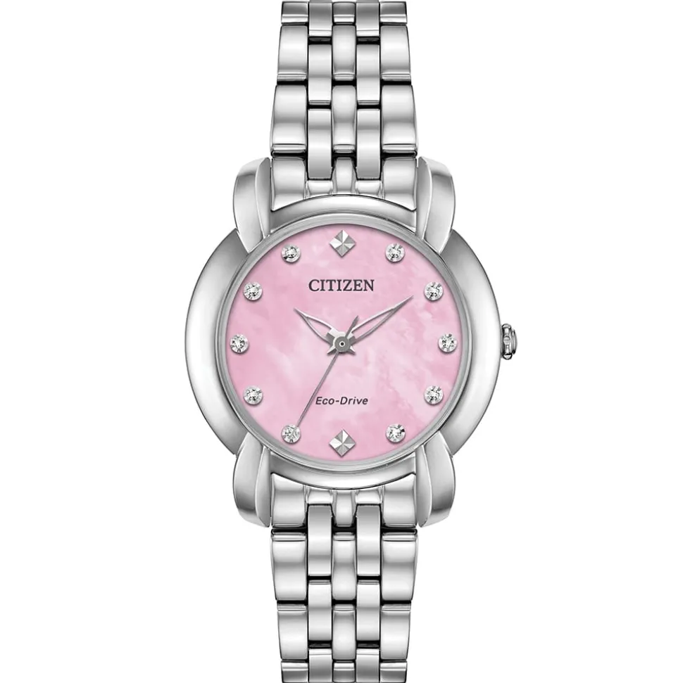 CITIZEN – Jolie Eco-Drive Pink Dial Diamond Watch EM0710-54Y