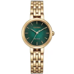 Citizen | L Silhouette Rose Gold Green Dial Watch | EM0993-82Z