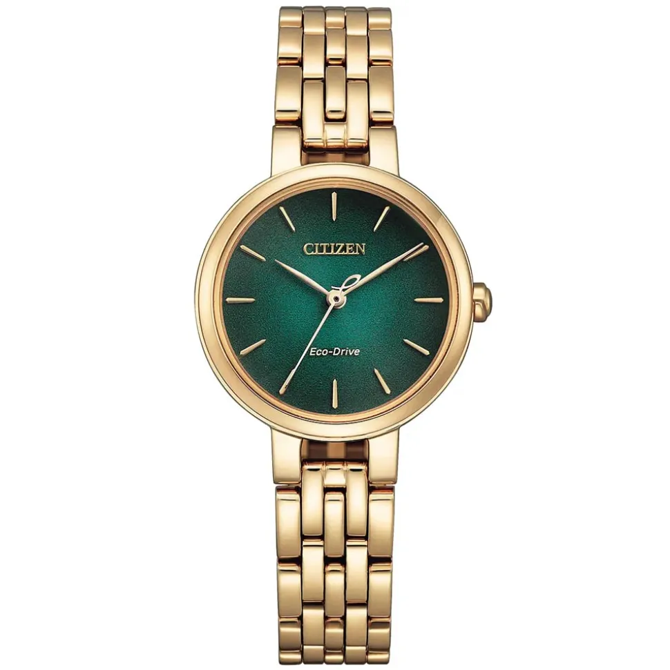 Citizen | L Silhouette Rose Gold Green Dial Watch | EM0993-82Z