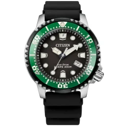 CITIZEN – Promaster Green Bezel Black Dial 200m Divers Watch BN0155-08E