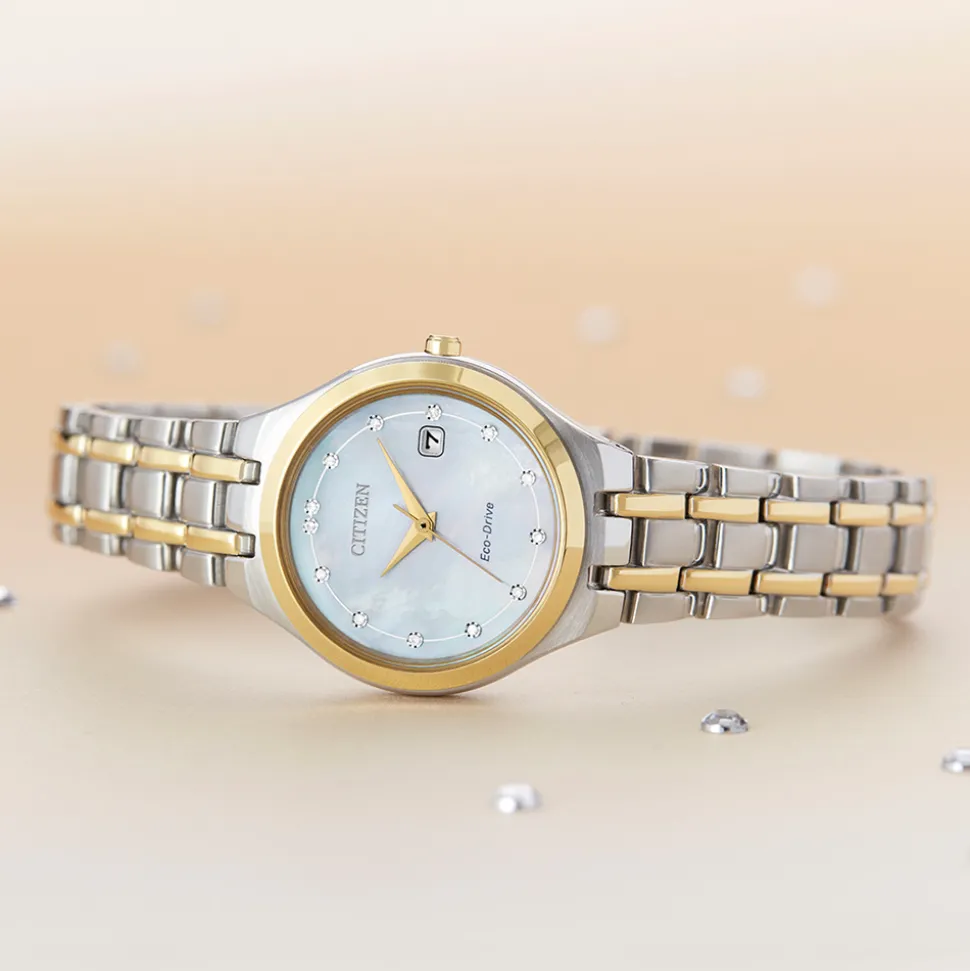 CITIZEN – Silhouette Diamond Two Tone Watch EW2488-57D