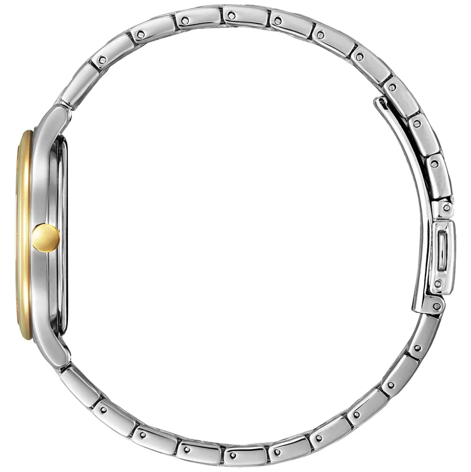 Citizen | Silver Patterned Dial Two Tone Watch | EM0506-77A