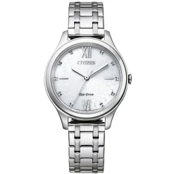 Citizen | Silver Patterned Dial Bracelet Watch | EM0500-73A
