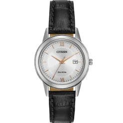 CITIZEN – Steel Leather Strap Watch FE1086-04A