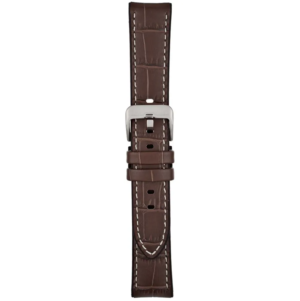Cooper | Brown Leather & Rubber Alligator Grain Strap | WH906