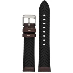 Cooper | Brown Leather & Rubber Alligator Grain Strap | WH906