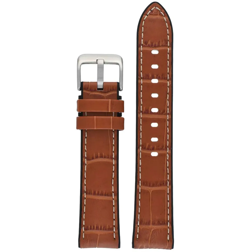 Cooper | Tan Leather & Rubber Alligator Grain Strap | WH907