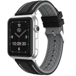 Cowes | Silicone Black & Grey Strap to fit Apple Watch® | APS2403
