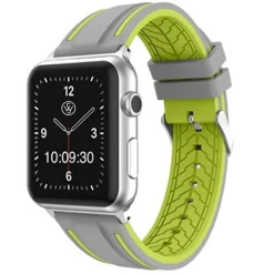 Cowes | Silicone Grey & Green Strap to fit Apple Watch® | APS2405