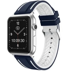Cowes | Silicone Navy & White Strap to fit Apple Watch® | APS2406