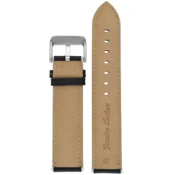 DARCY Black Contrast Edge Modern Finish Leather Watch Strap W180