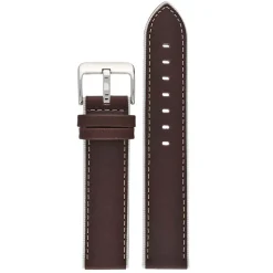 DARCY Brown Contrast Edge Modern Finish Leather Watch Strap W181
