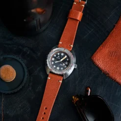 Darlington | Handmade Two Stitch Diablo Orange Leather Strap | TS.DIA.OR