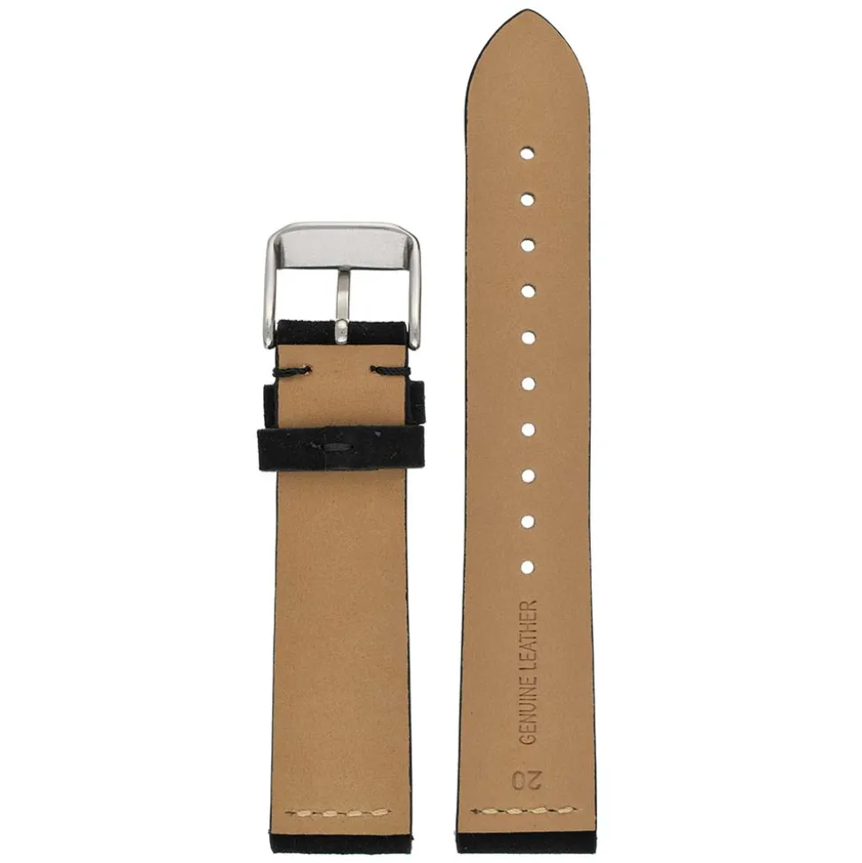 Dellow | Black Suede Watch Strap | WS100