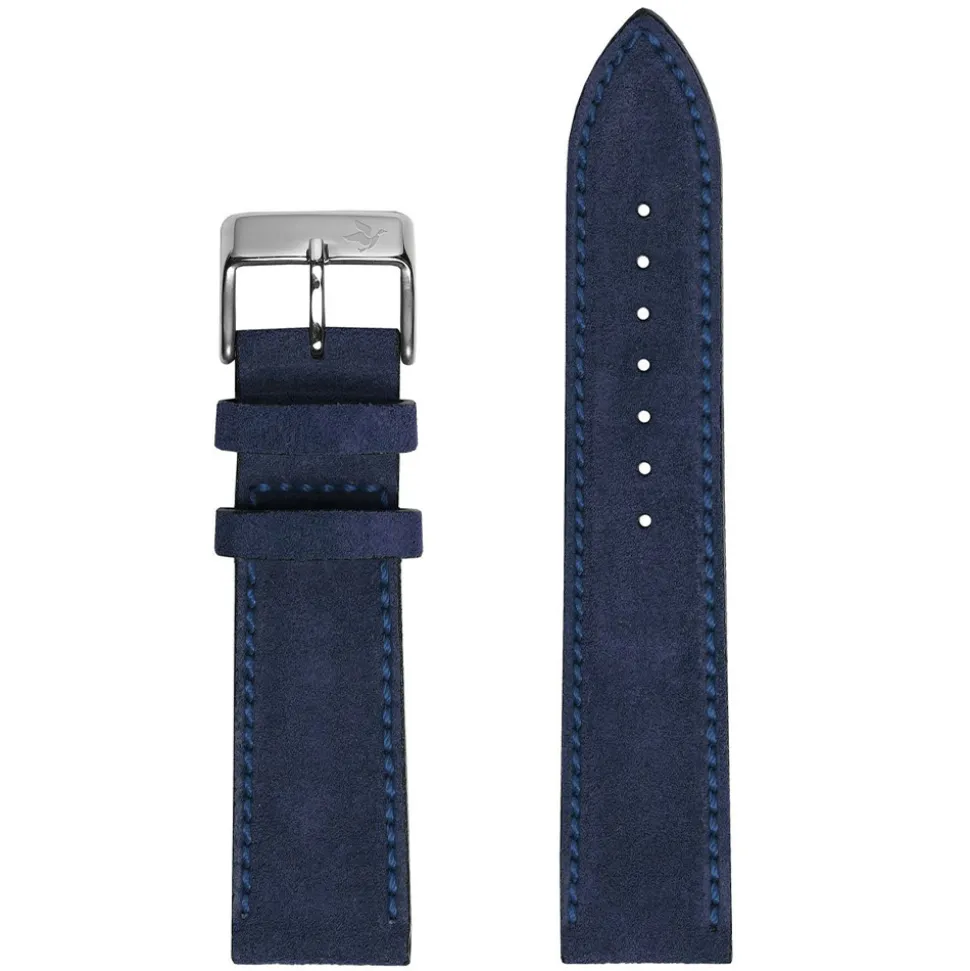 DUCKWORTH PRESTEX – Oceania Blue Suede Italian Leather Watch Strap 20mm DPOBS20